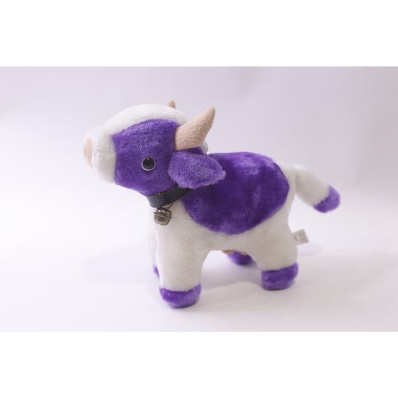 White Purple, Cow, Plush, Milka Style, Collar with Bell, ~ 251114-WH 826 - Picture 1 of 4